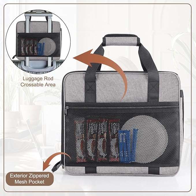 Portable Carrying Coffee Maker Travel Bag Match for Keurig K-Mini/K-Mini Plus/K-Express, Single Serve Coffee Machine Travel Bag with Padded Shoulder Straps Includes Multiple Storage Bags, Black