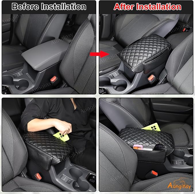 Upgrade Center Console Armrest Protector Cover Compatible with 2024 Subaru Crosstrek & Impreza 2024 Central Armrest Seat Storage Box Cover Cushion Lid Protector Pad Waterproof Anti-Scratch Accessories