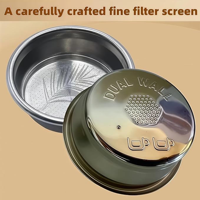 BES860XL Double Cup Dual Wall coffee Filter Basket compatible with Breville BES870/875/880/878/890/500/BES860XL Coffee Machine Pressurized Filter Basket basket Fits various Breville models