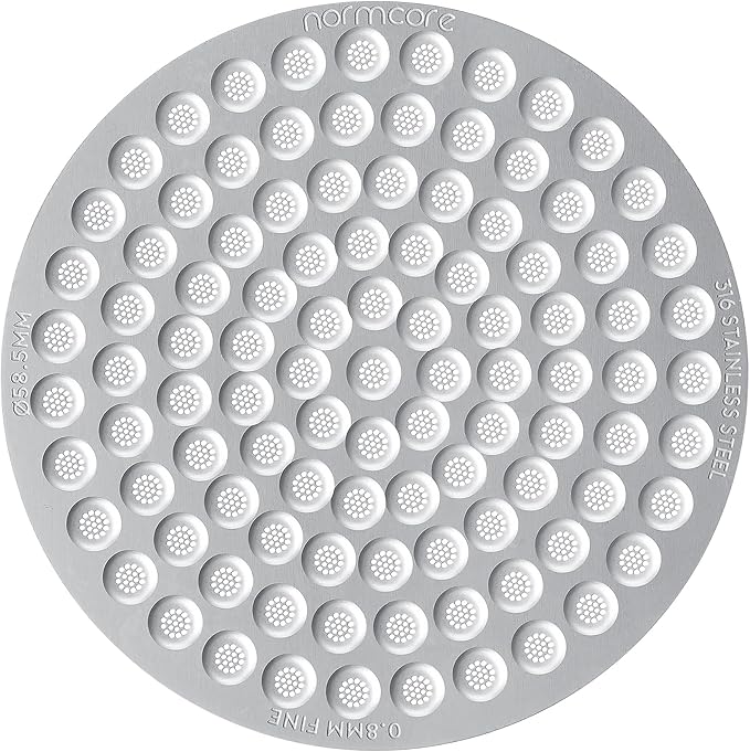 Normcore 58.5mm Puck Screen, 0.8mm Thickness, Lower Shower Screen, Reusable Metal Filter for 58mm Portafilter Basket, 316 Stainless Steel