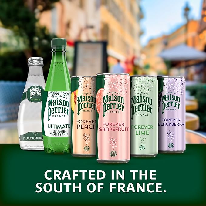 Maison Perrier Forever Lime Flavored Sparkling Water, 11.15 Fl Oz Cans, 8 Count, 3 Pack