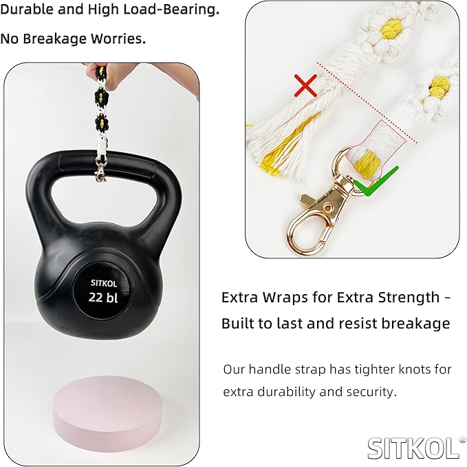 Handle Strap and Charm Set for Owala Water Bottle 24 oz, 32 oz, 40 oz, Owala Kids, Owala Coffee Tumbler, Owala FreeSip – Includes Handle Strap, for Owala Accessories & Stanley Cup Accessories