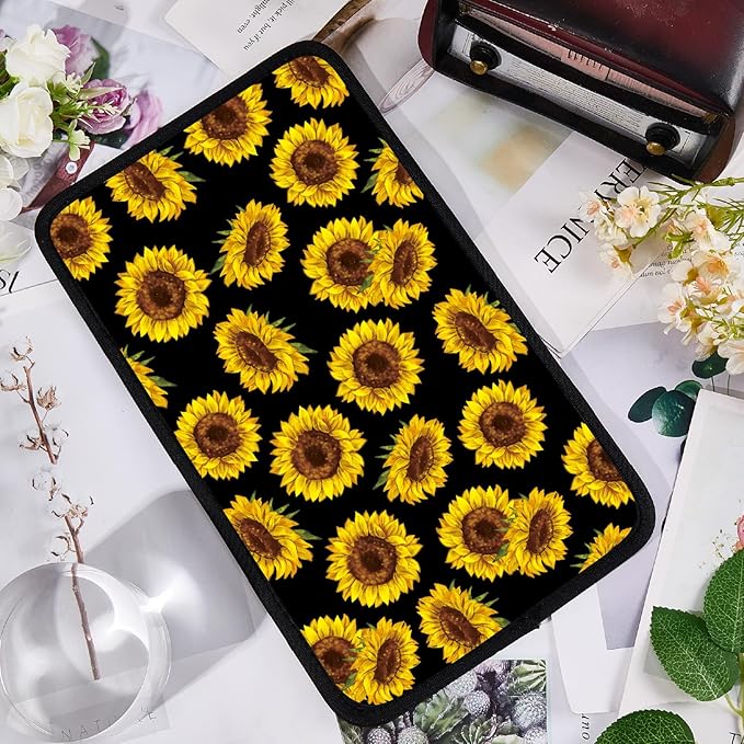 CREATCABIN Sunflower Car Center Console Armrest Cover Pad Auto Armrest Seat Box Cover 12.6×7.5in Vehicle Middle Console Pad Soft Anti-Slip Lines Car Accessories Interior Fit for SUV Sedan Truck