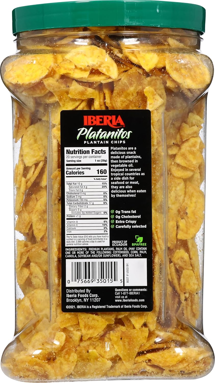 Iberia Saladito Lightly Salted Plantain Chips , 20 Oz.