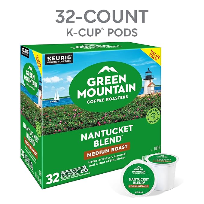 Green Mountain Coffee Roasters Nantucket Blend, Single-Serve Coffee K-Cup Pods, Medium Roast, 32 Count
