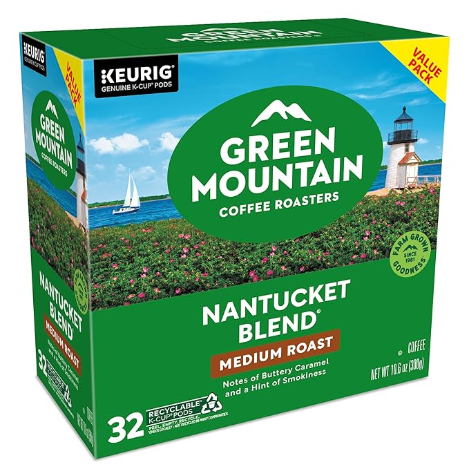 Green Mountain Coffee Roasters Nantucket Blend, Single-Serve Coffee K-Cup Pods, Medium Roast, 32 Count