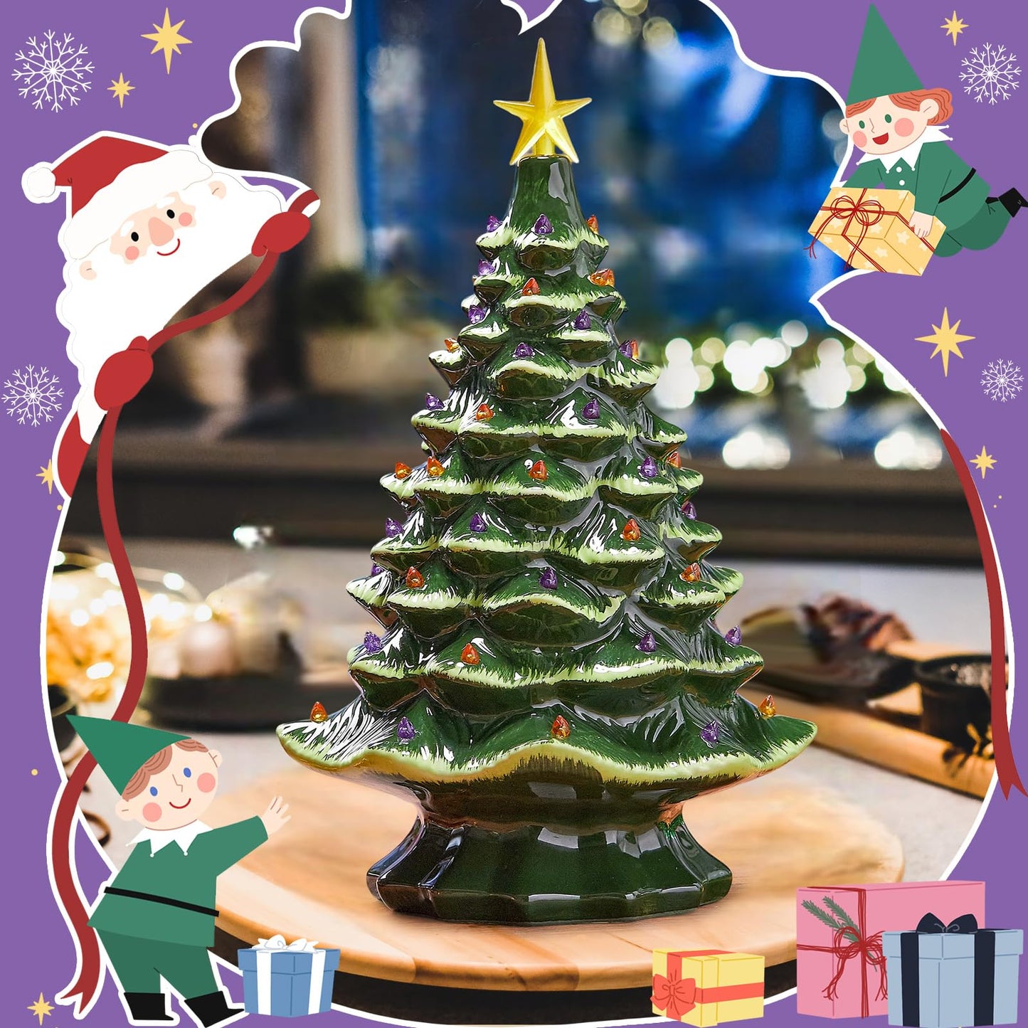 Boao Ceramic Christmas Tree Bulbs - 100 Pieces, 3.8 mm Diameter, Purple and Orange, Model MA-Boao-5133, Plastic