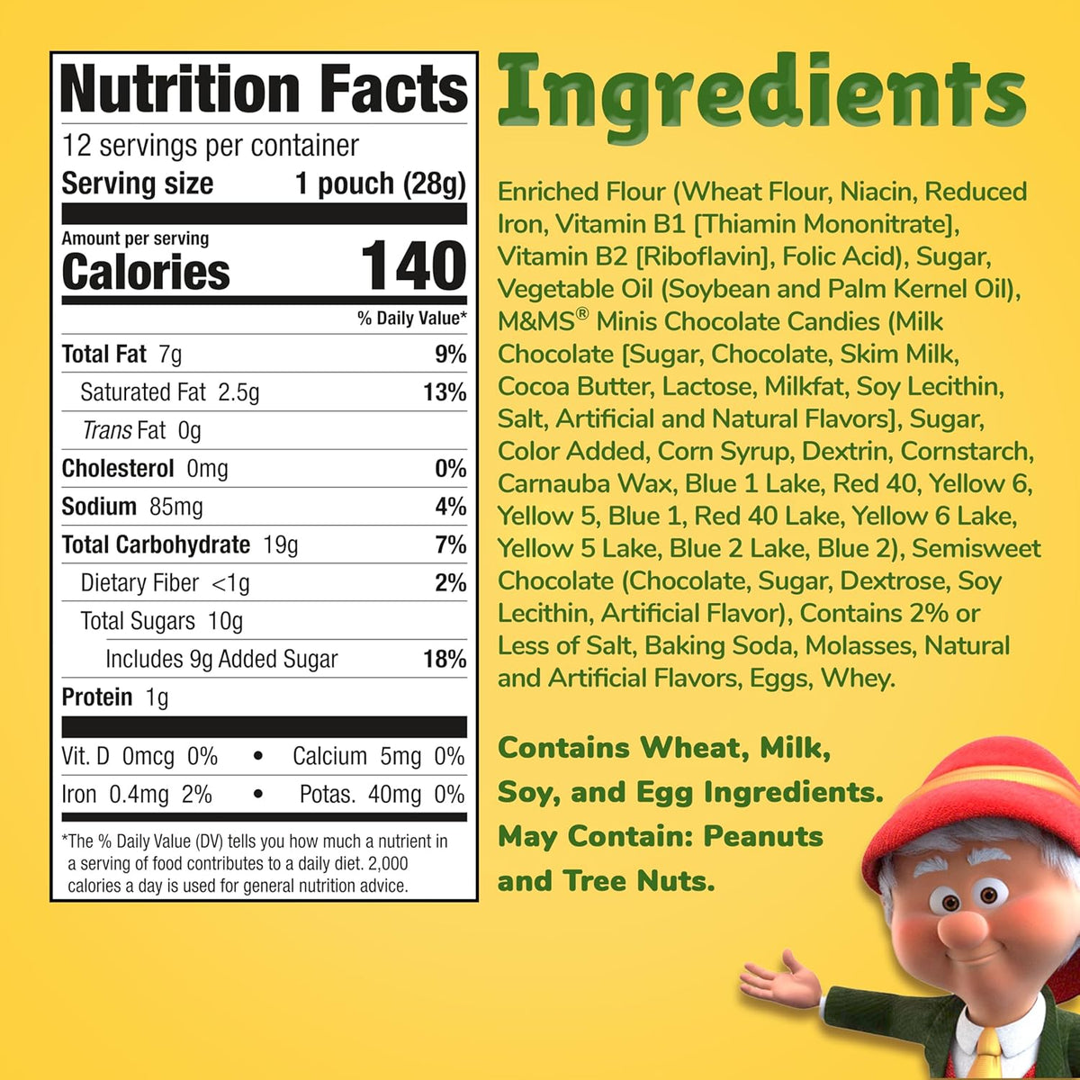 Keebler Chips Deluxe Minis Made with M&M’s, Chocolate Chip Cookies, 1 oz Pouches, 10 Count
