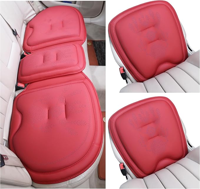 Comfort Dreamcatcher Car Seat Cushion Non-Slip - Relaxing, Optimal Support & Posture for Long Drive (Full Set (Red))