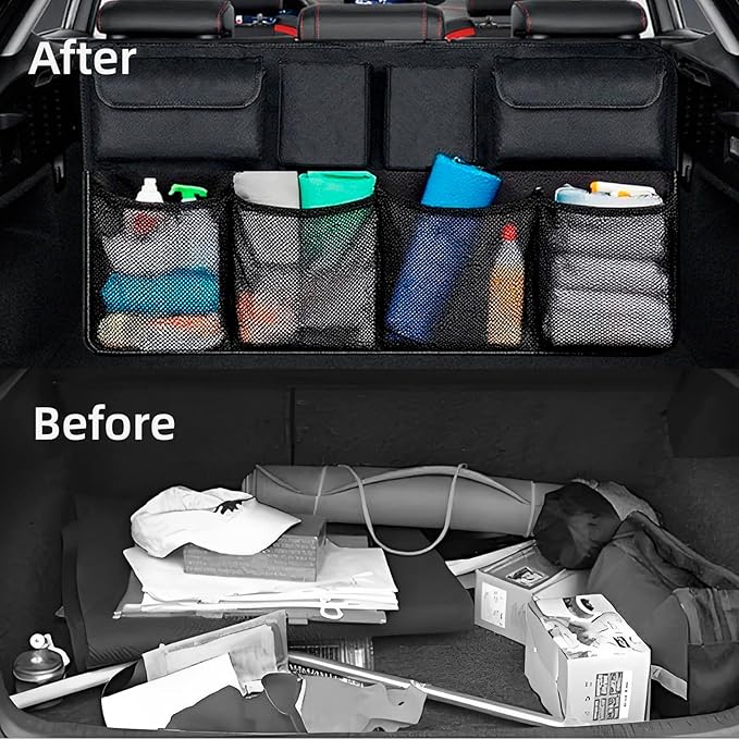 Car Hanging Trunk Organizer, Large Capacity Backseat Hanging 8 Piece Large Capacity Organizer Avoid Cluttered Stacking Car Accessories, Universal for SUV, Truck, RV