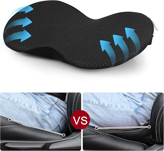 otoez Car Seat Cushion for Driving, Wedge Memory Foam Seat Back Pad for Car Seat Driver Lumbar Support Pillow Back Pain Relief for Vehicle Driving Office Chair, Road Trip Essential