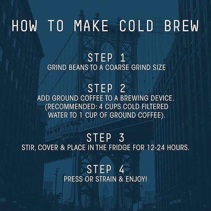 Stone Street Cold Brew Coffee, Low Acid, 100% Arabica, Gourmet Coffee - Strong & Smooth Blend, Coarse Ground, Dark Roast, Colombian Single Origin, 5 LB