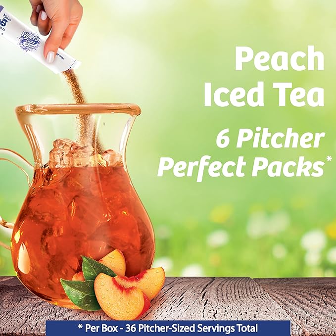 Wyler's Light Pitcher Packs, Water Drink Mix, 6 Boxes (36 Pitcher Packets) (Peach Iced Tea) (Pack of 2)