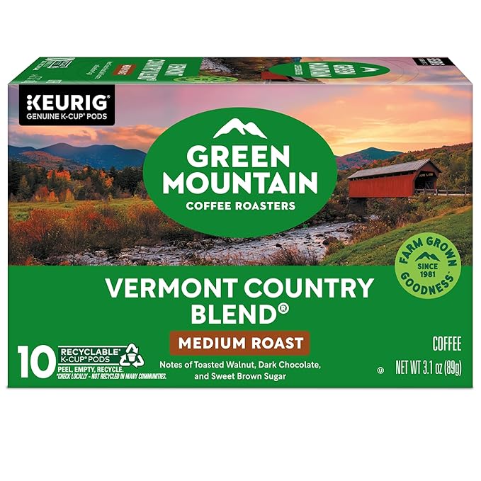 Green Mountain Coffee Roasters Vermont Country Blend Keurig Single-Serve K-Cup Pods, Medium Roast Coffee, 60 Count (6 Packs of 10)