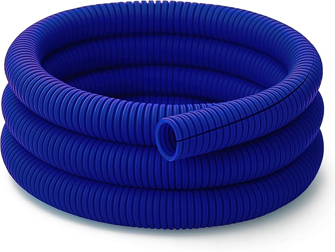 Electriduct Split Wire Loom Tubing Polyethylene Corrugated Flexible Conduit - 1/4" Nominal Size - 1000 Feet - Blue