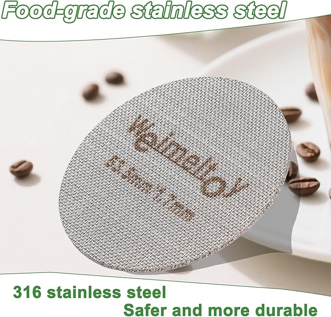 53.5mm Espresso Puck Screen Reusable Espresso Filter Screen 316 Stainless Steel Portafilter Screen for Breville 2 Pack