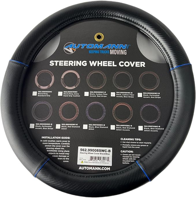 AUTOMANN 562.99008SWC-B Steering Wheel Cover Black/Blu