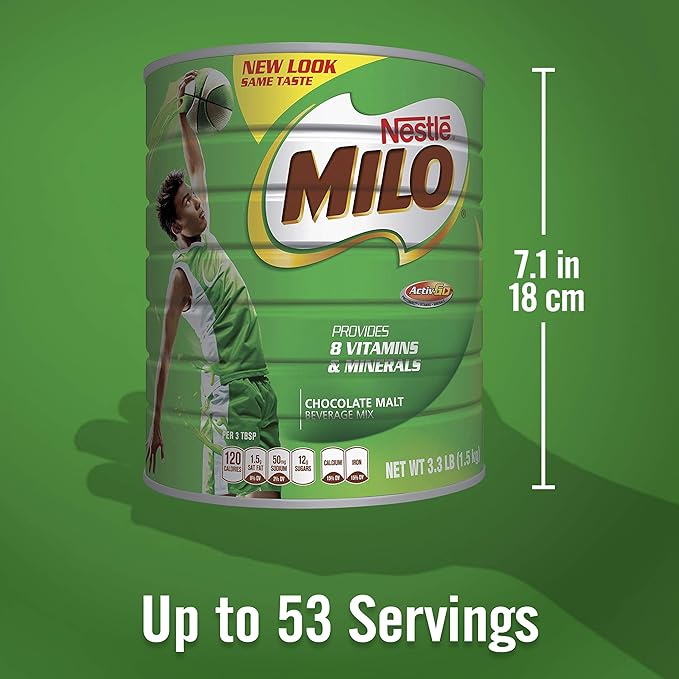 Milo Chocolate Malt Beverage Mix 3.3 Pound Can