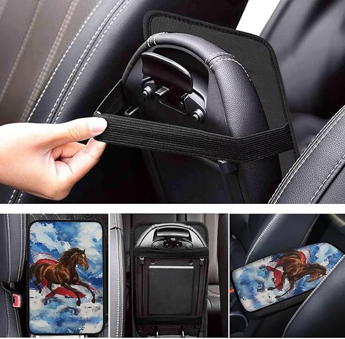 Biyejit Car Center Console Armrest Cushion Cover Pad Car Interior Decor Accessories Universal Fit for Sedan, Truck, SUV