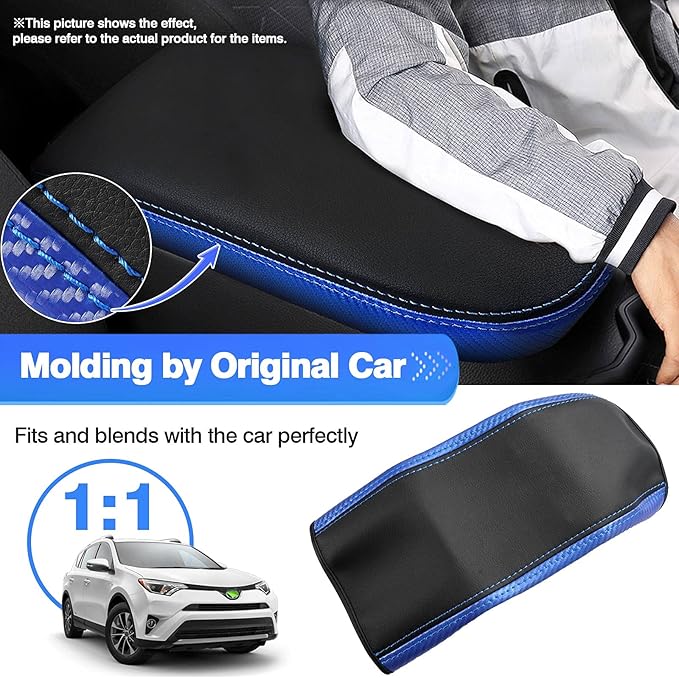 Autorder Center Console Cover for Toyota RAV4 2013 2014 2015 2016 2017 2018 Accessories Armrest Cover Anti-Scratch Middle Console Pad Leather Armrest Protector