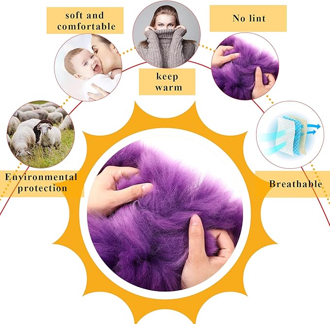 Frienda Furry Armrest Cover Auto Center Console Cover Car Soft Console Pad, Real Sheepskin Wool Soft Fluffy Auto Center Armrest Pad for Most Car Decoration Protector(Purple)