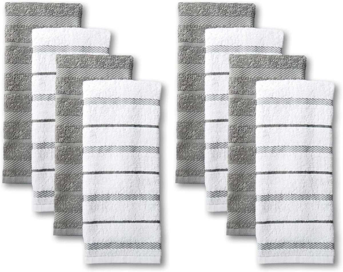 KitchenAid Albany Kitchen Towel 4-Pack Set, Milkshake Tan/White, 16"x26"