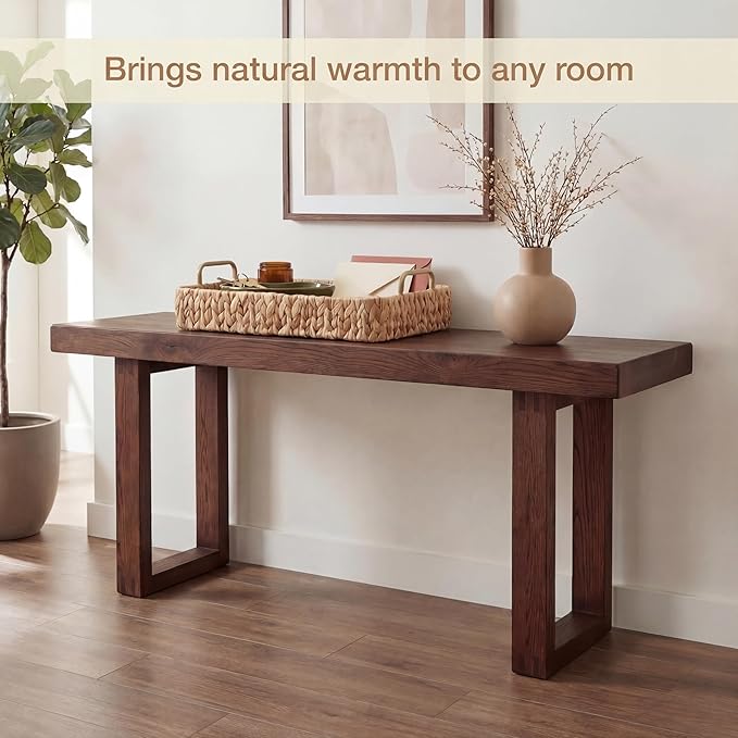 Set of 2 Rectangular Wicker Trays with Handles - Decorative Trays for Coffee Table, Ottoman, Dining Room, Living Room (Natural)