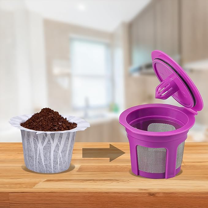 200 Count Coffee Paper Filters Compatible with Keurig Single Serve 1.0 and 2.0, Fits All Brands Reusable K Cup Filters