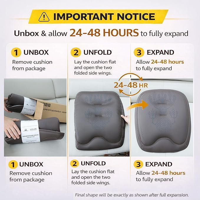 Comfort Dreamcatcher Car Seat Cushion Non-Slip - Relaxing, Optimal Support & Posture for Long Drive (Single Seat (All Black))