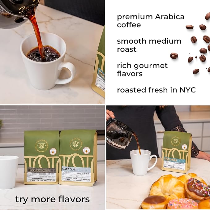 Holiday Peppermint Candycane Flavored Ground Coffee, 1 LB (16 oz) bag, Medium Roast, 100% Arabica Premium Quality Flavor