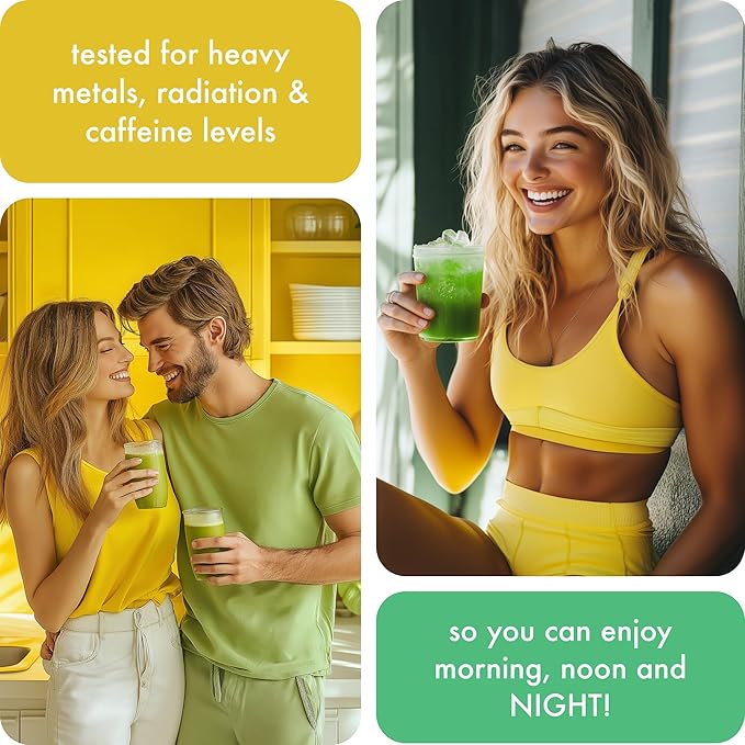 Caff Off Decaf Lemon Matcha Green Tea Powder From Japan – 3.52 oz / 100 g – Ceremonial Grade & Sugar-Free – No Fillers or Milk Powders – Naturally Decaffeinated Without Chemicals – Tested for Heavy Metals – First Harvest, Shade-Grown & Caffeine-Free Ma...