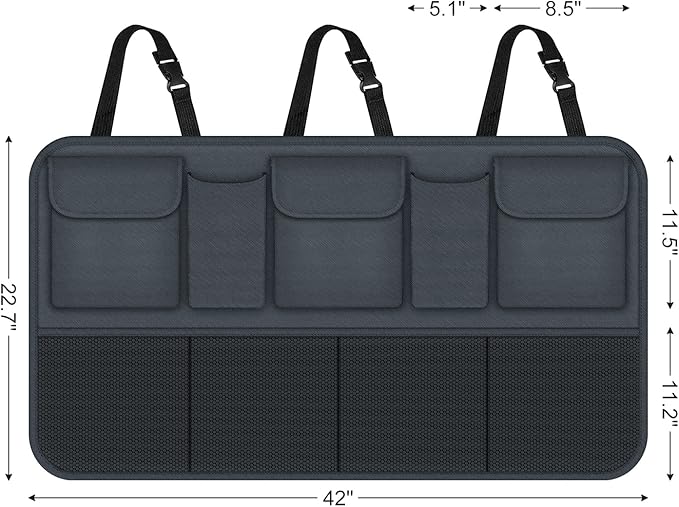 Car Trunk Organizers,Backseat Hanging Organizer with 9 Large Storage Bag,Car Trunk Tidy Storage Bag Organizer
