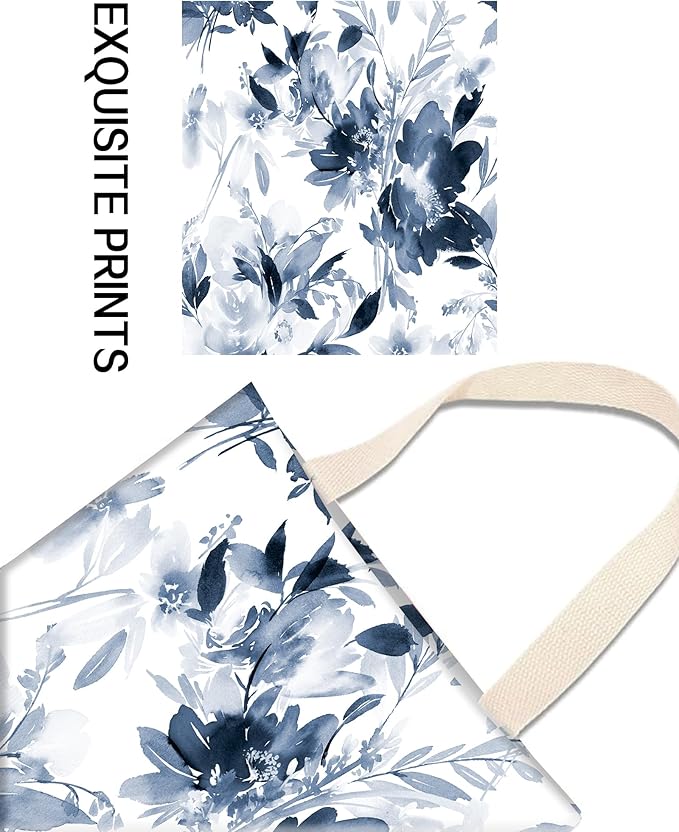 Car Garbage Can, Hanging Car Trash Can Bag for Cute Car Back Seat Organizer, Cute Blue Flowers