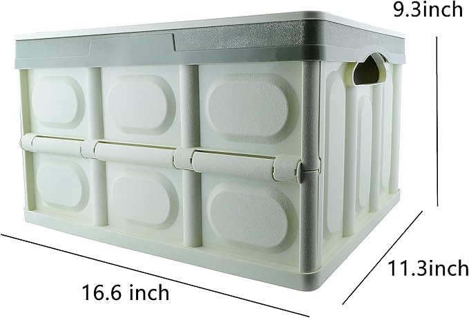 Foldable Car Trunk Organizer, Green, Rectangular, 16.6 x 11.3 x 11.3 inches, Plastic, Free-standing, Convenient Style, 1 Count, Unisex, CADDY, Automotive Trunk Organizers