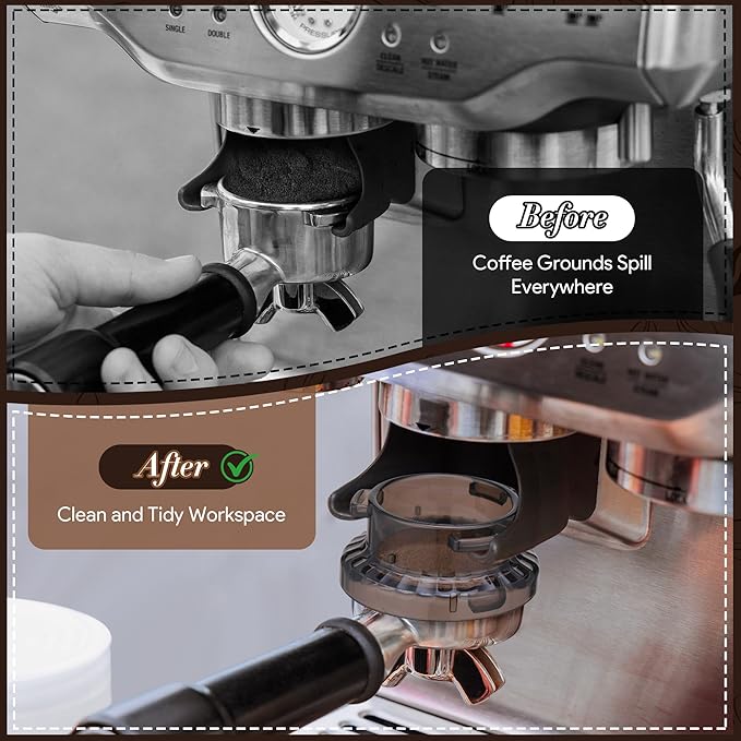 Feekoon 54mm Dosing Funnel Compatible with Breville Barista and Bambino Machine, WDT Espresso Distribution Tool, Espresso Accessories Kit, Coffee Stirrer Tool with 8 Needles and 4 Replacement Needles