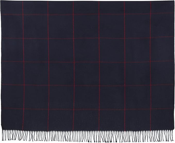 Arus Acrylic Highlands Collection Queen Size Tartan Plaid Design Throw Blanket Navy-Red, 60x80 inches
