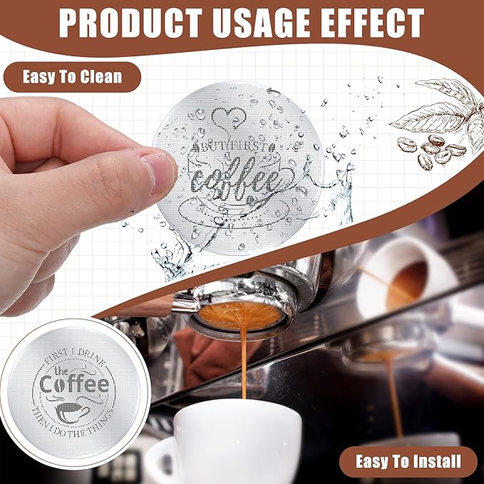 Yaomiao 2 Pcs Puck Screen Espresso Puck Screen 316 Stainless Steel Coffee Filter Reusable Espresso Filters for 54mm Portafilter Ultra Thin Light (53.3 x 0.2 x 0.2 mm)