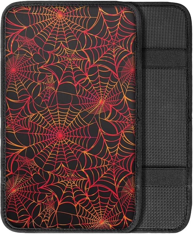 Mintutlipy Red Spider Web Car Center Console Cover Car Seat Box Cover Anti-Scratch Dust Proof Armrest Protector for Pets Dogs Carts