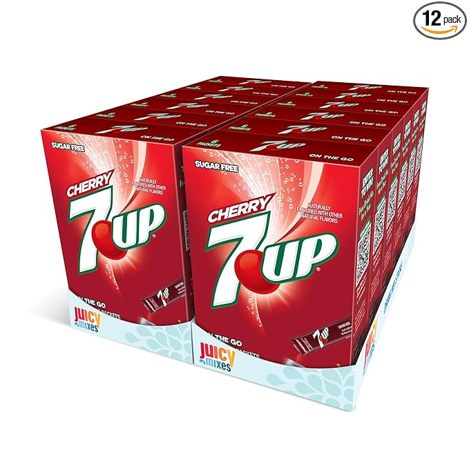 7-UP Powder Drink Mix – Sugar Free & Delicious (Cherry, 72 Sticks)