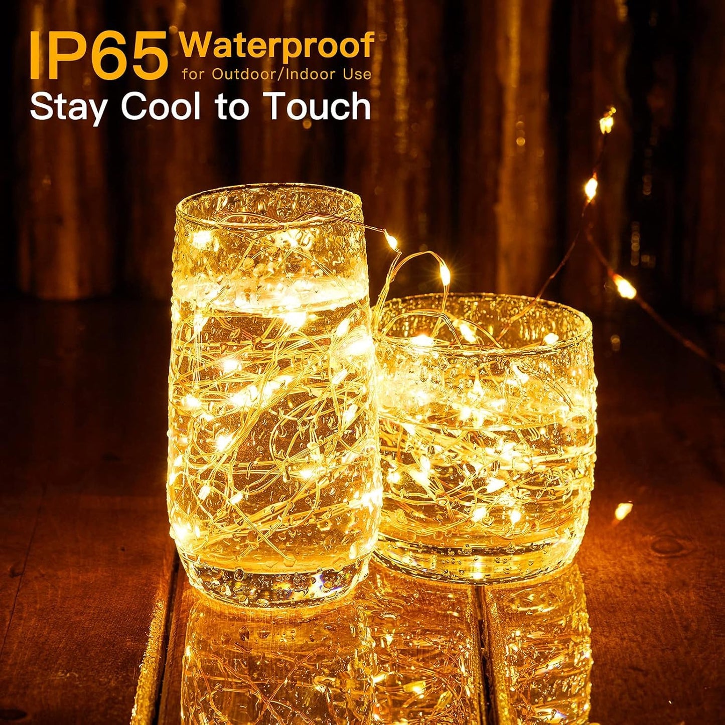 Minetom 200 LED Fairy Lights, Warm White Copper Wire, Indoor Outdoor Decoration, 66FT String Lights for Christmas, Wedding, Party
