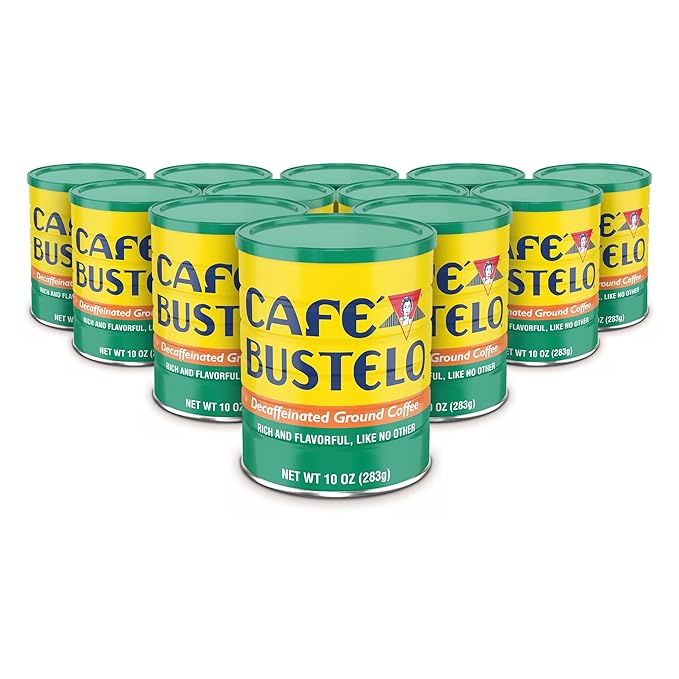 Café Bustelo, Decaffeinated Espresso Ground Coffee, 10 Oz. Can, 12 Count Case