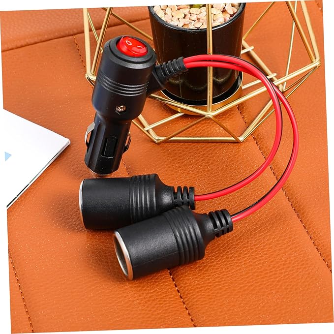 Multi-Port Car Charger Cord Cigarette Lighter Splitter Adapter Outputs Built Switch for Devices