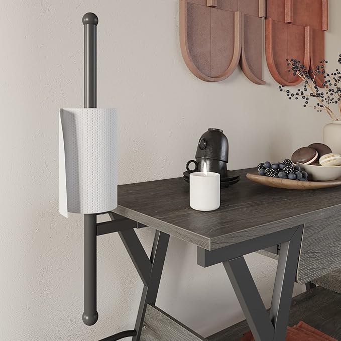 Bestier Coffee Cart Station, 48" W Coffee Bar Table with Storage Drawer, Mobile Kitchen Island on Lockable Wheels, Coffee Bar Cart with Paper & Towel Holder for Dinning Room Living Room, Gray
