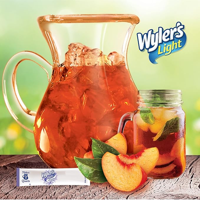 Wyler's Light Pitcher Packs, Water Drink Mix,Peach Iced Tea,6 Pitcher Packets