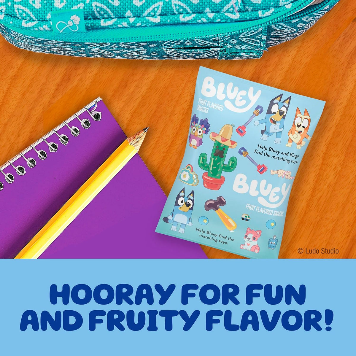 Bluey Fruit Flavored Snacks, Fat Free and Gluten Free Snacks, 17.6 oz (22 Pouches)