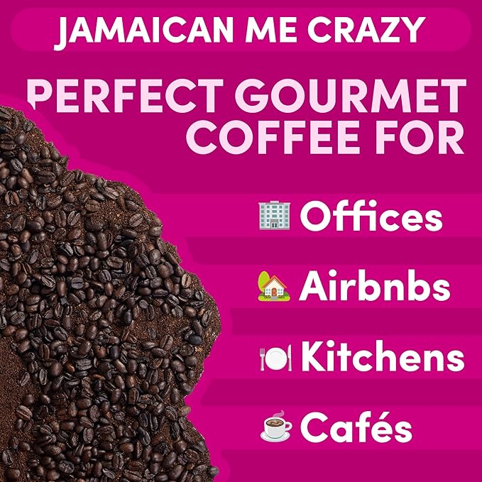 Jamaican Me Crazy Ground Coffee | Tropical Flavored Coffee Medium Roast | Vanilla Caramel Rum Inspired Flavor | Gourmet Specialty Grade | 12 oz