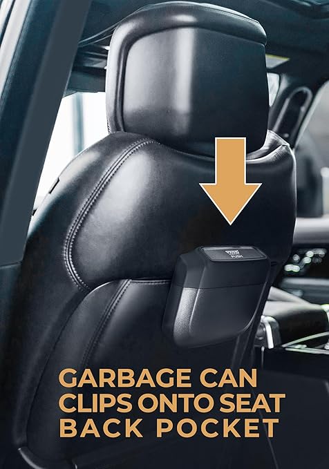VViViD Automotive Trash Can, Pack of 2, with 60 x Replacement Trash Bags, Clip onto Car Door, Seat Back Pocket, Or Free-Standing Home, Office