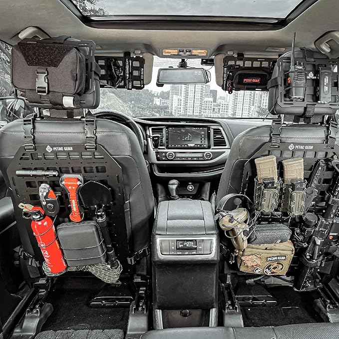 PETAC GEAR Tactical Car Seat Back Organizer | Rigid Molle Panels for Vehicles | Truck Mount Rack Panel for Tactical Gear Accessories. …
