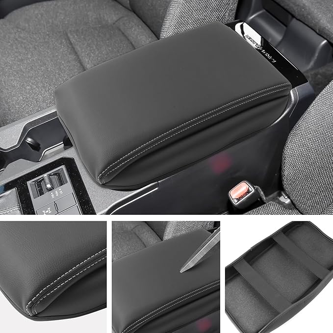 SXCY for 2024 2025 2026 Land Cruiser Armrest Cover for Toyota Land Cruiser 2025 2026 Center Console Cover 2024 2025 2026 Land Cruiser Center Console Cover for 2025 2026 Land Cruiser (White Line (Pad))