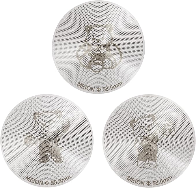 MEION 58.5mm Espresso Puck Screen-3 Pack 0.2mm Ultra Thin Espresso Puck, Stainless Steel Reusable Coffee Filter, Compatible with Espresso Machine 58mm Portafilter Basket